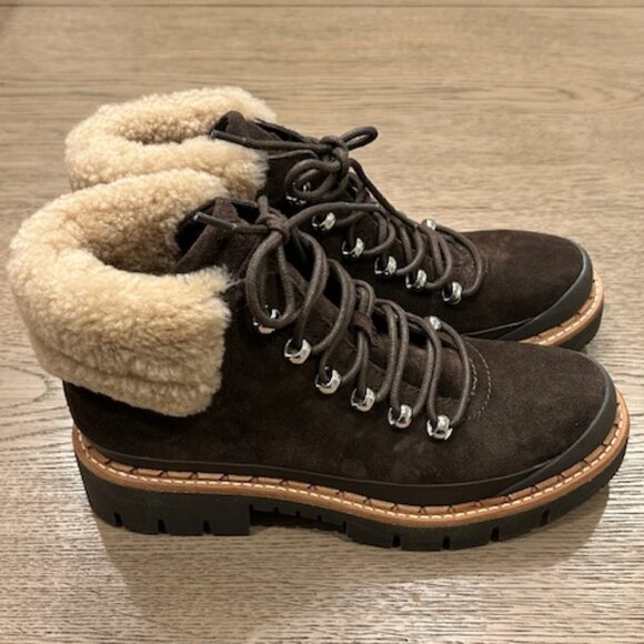 Marc Fisher  "Cade" Genuine shearling Lace Up boot - Picture 1 of 13